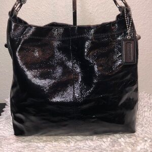 #181 Coach Black Patent Leather Hobo/Shoulder Bag